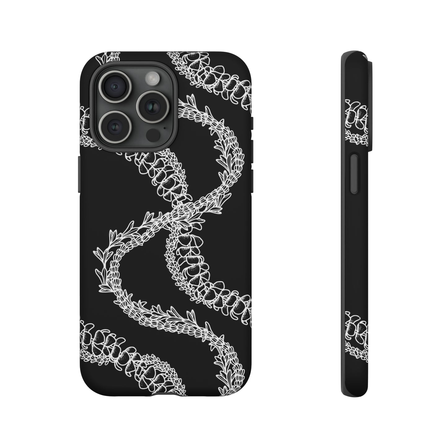 Black Curvy Lei Phone Case