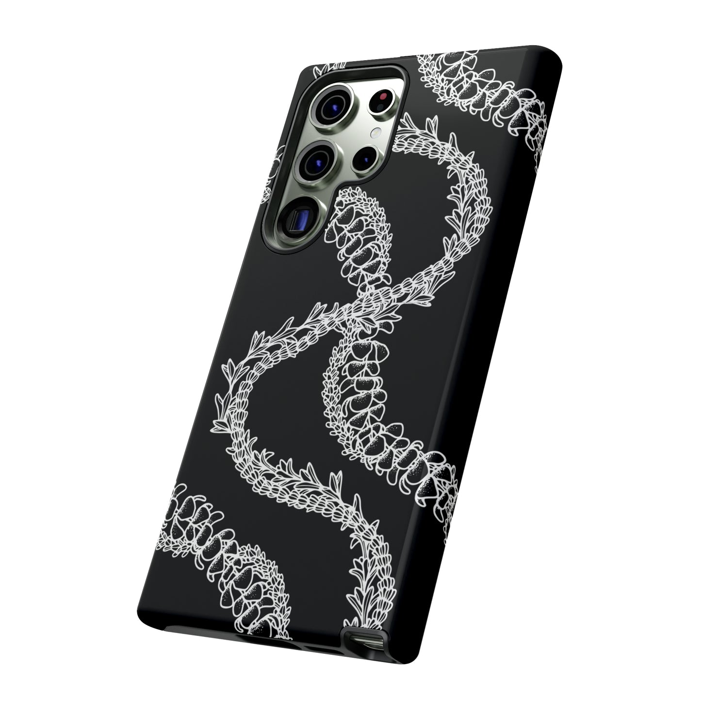 Black Curvy Lei Phone Case