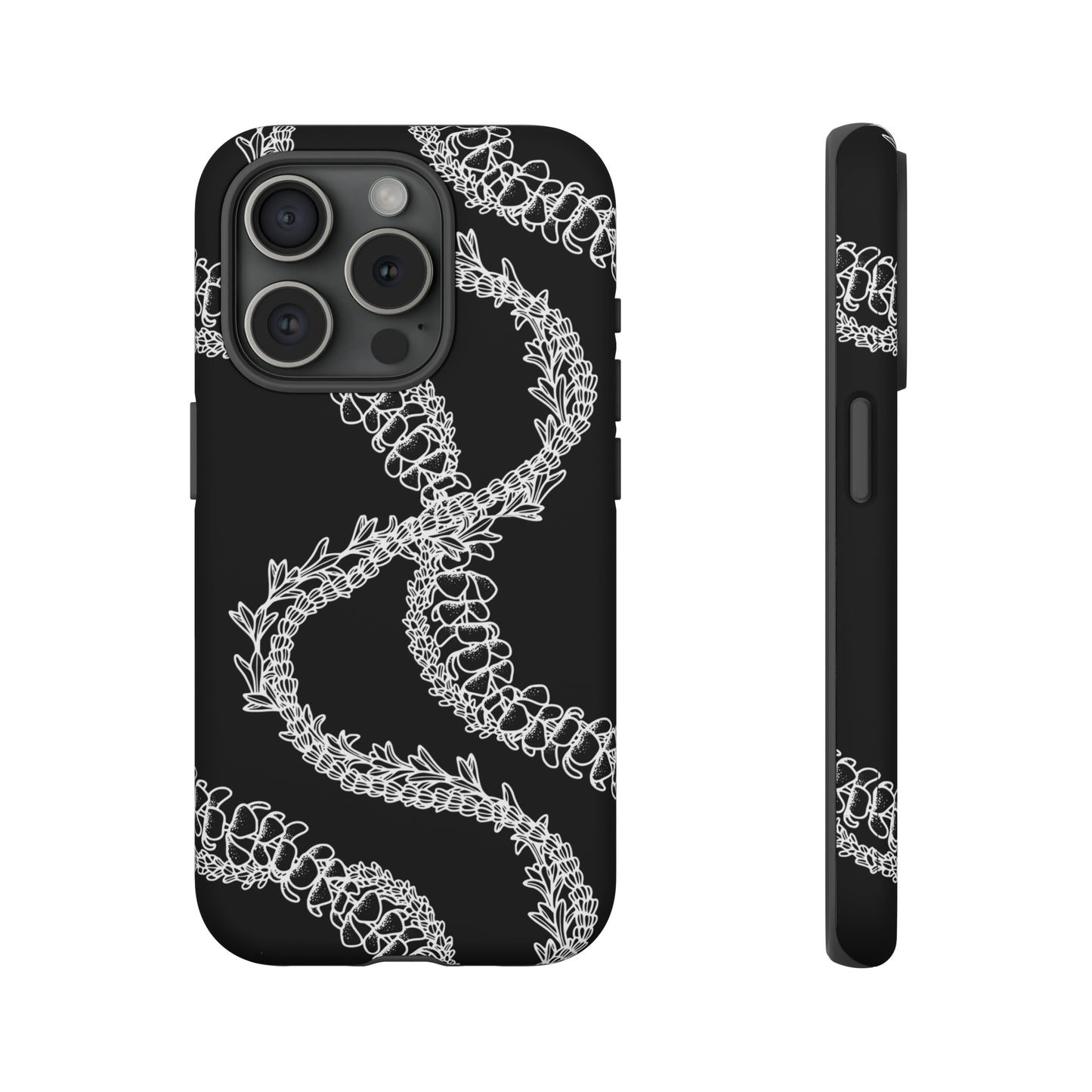 Black Curvy Lei Phone Case