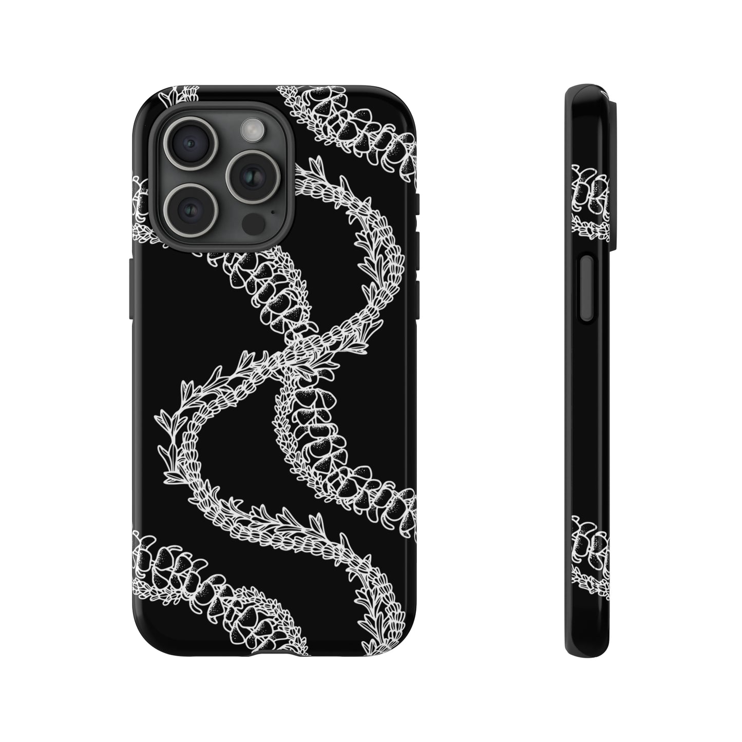 Black Curvy Lei Phone Case