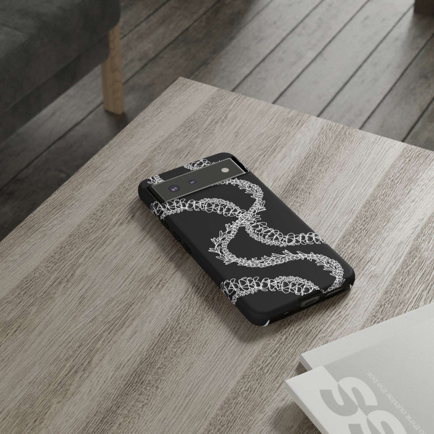 Black Curvy Lei Phone Case