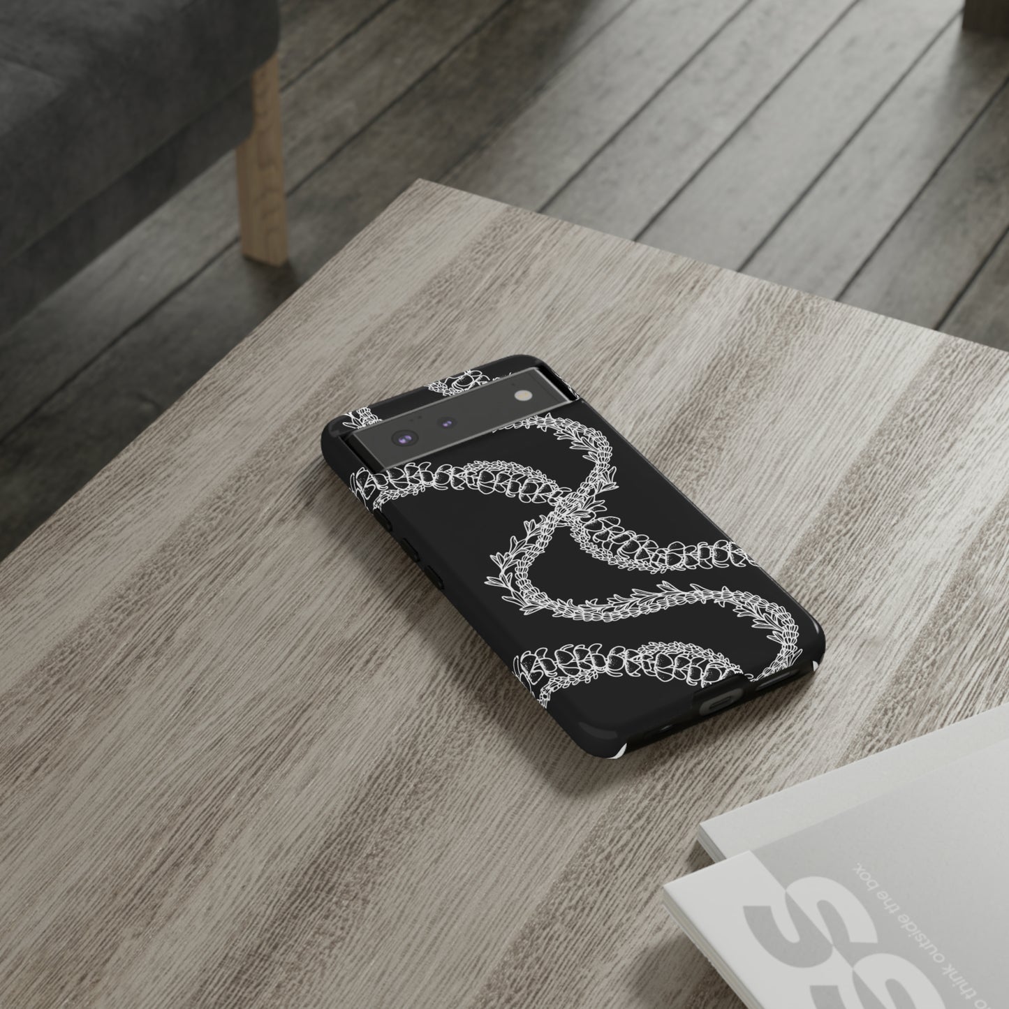 Black Curvy Lei Phone Case