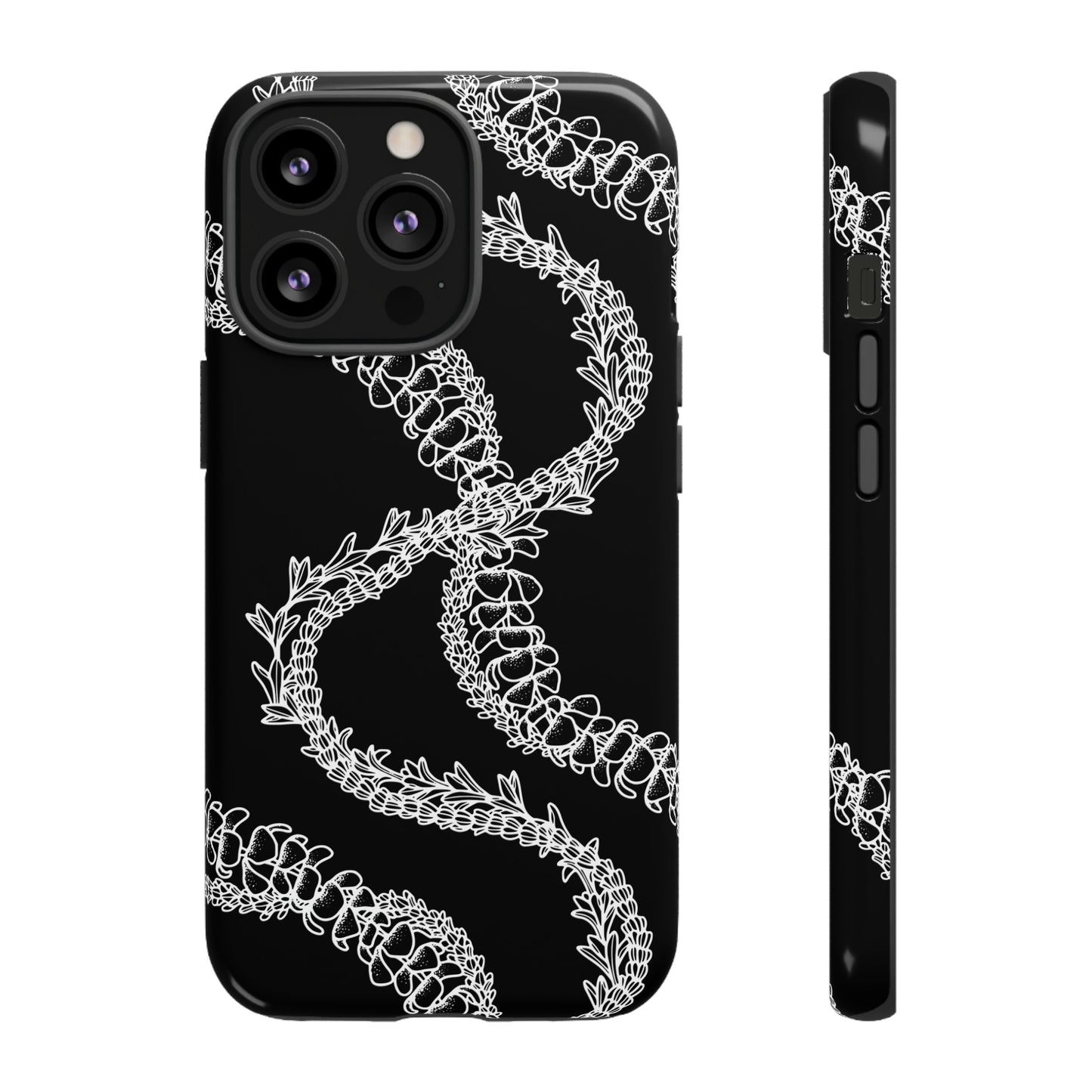 Black Curvy Lei Phone Case