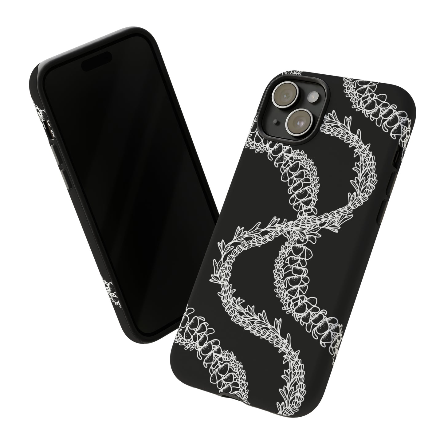 Black Curvy Lei Phone Case