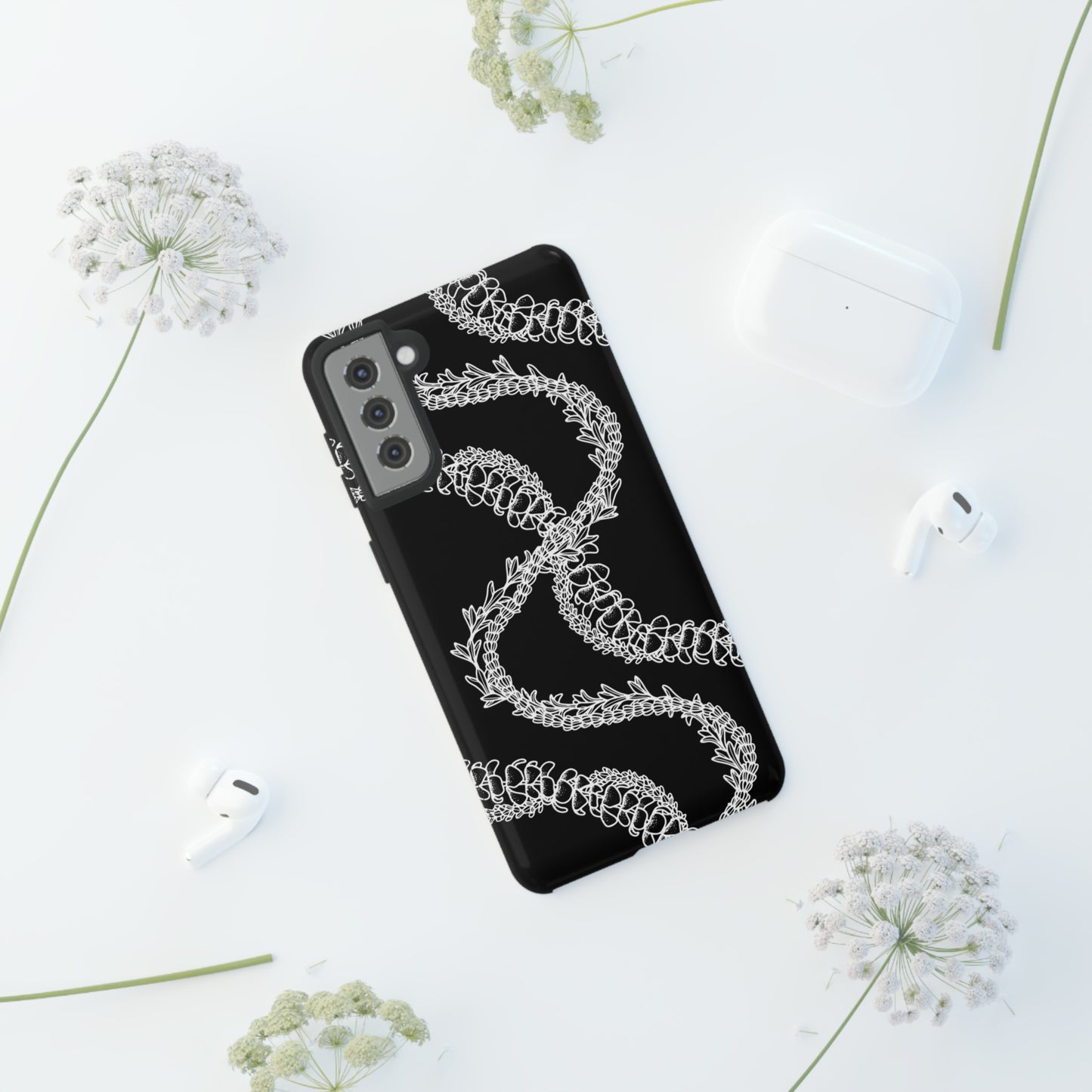 Black Curvy Lei Phone Case