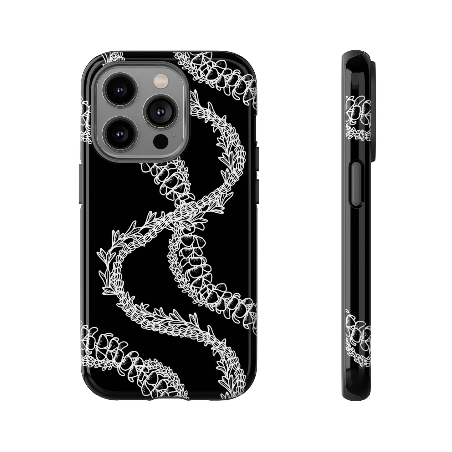 Black Curvy Lei Phone Case
