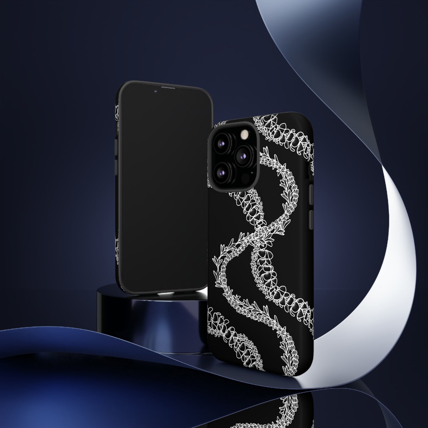 Black Curvy Lei Phone Case