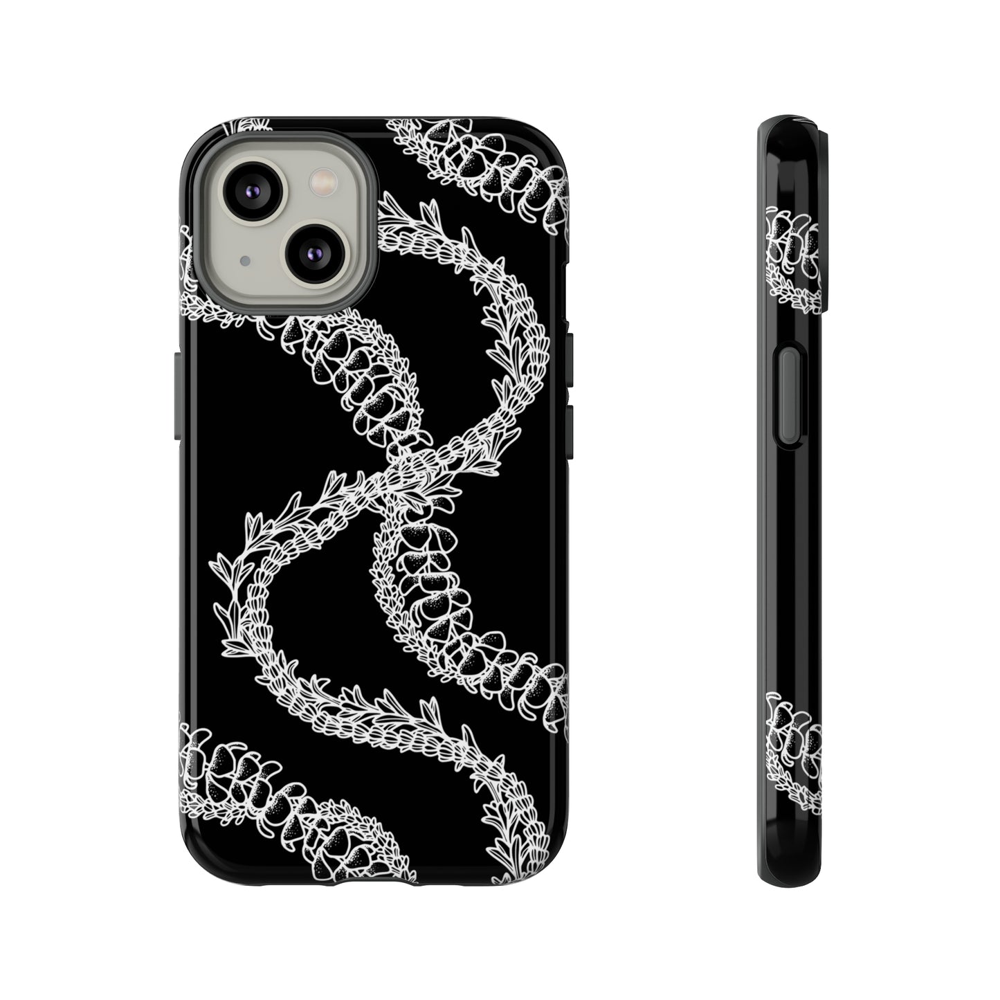 Black Curvy Lei Phone Case