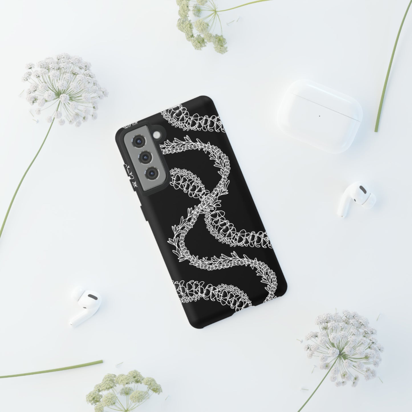 Black Curvy Lei Phone Case