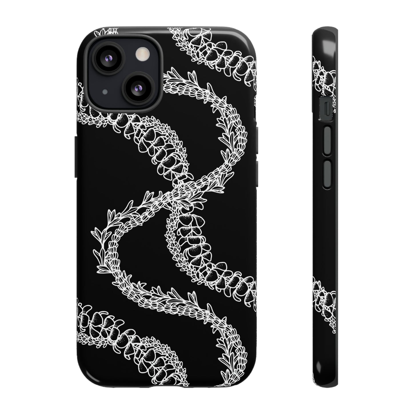 Black Curvy Lei Phone Case