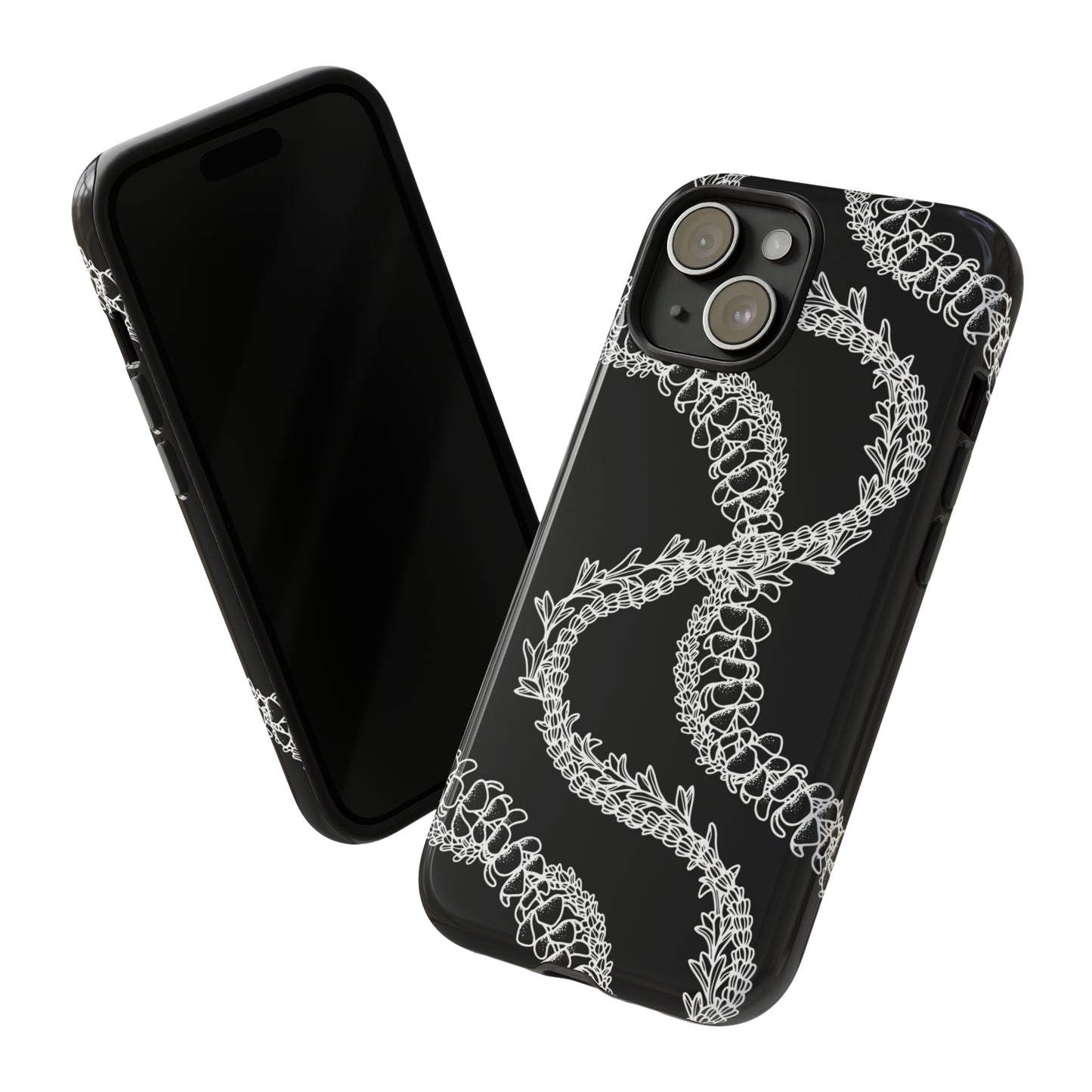 Black Curvy Lei Phone Case