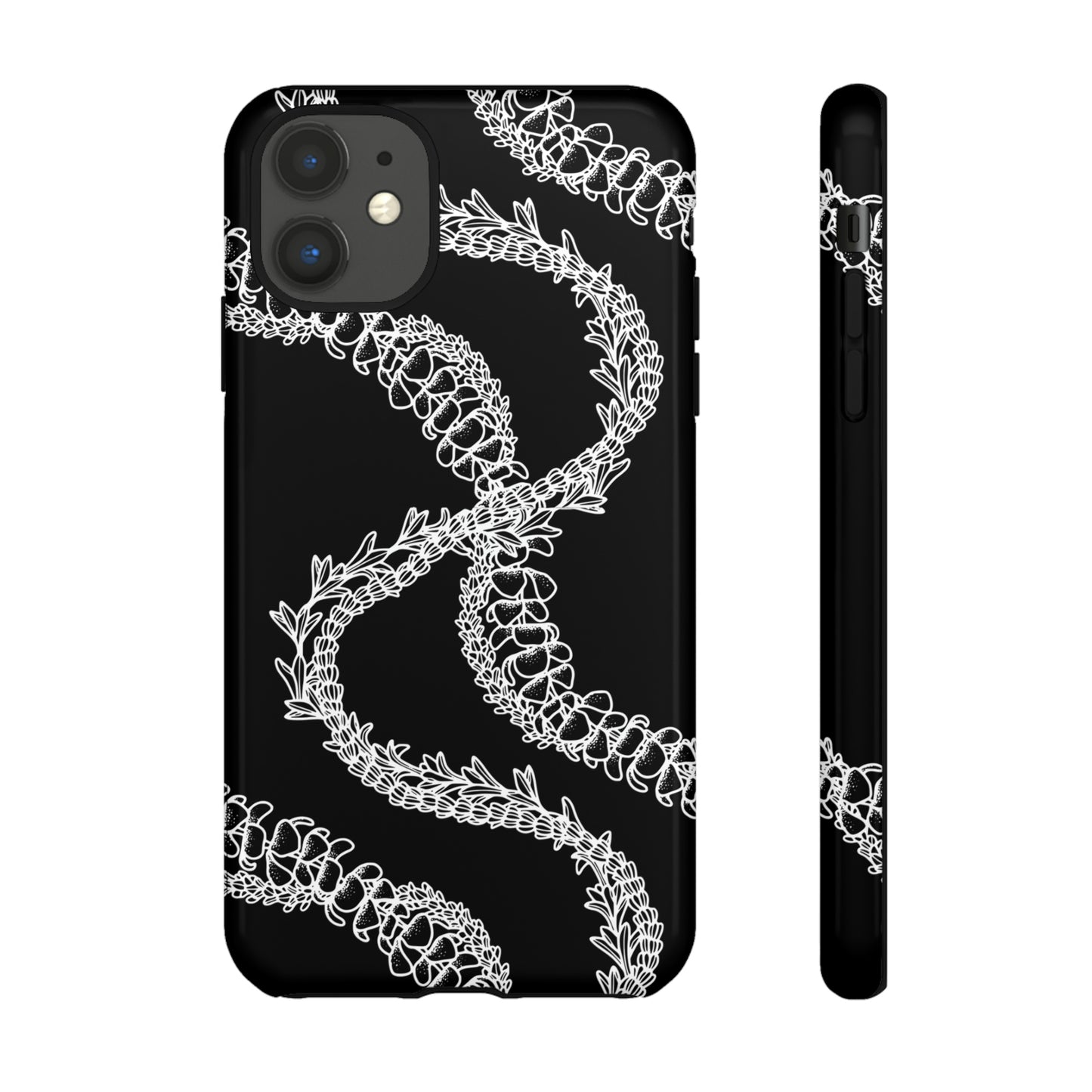 Black Curvy Lei Phone Case
