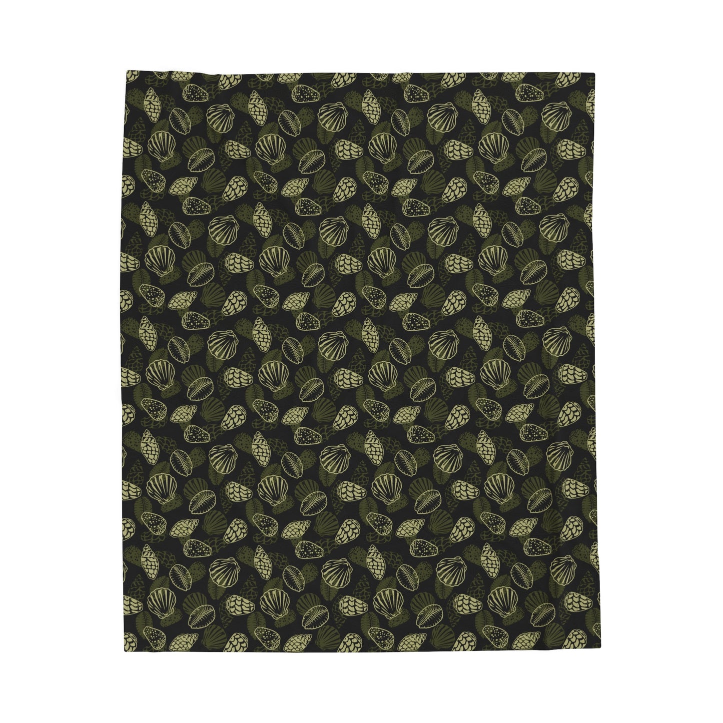Seashell '24 Black and green Plush Blanket