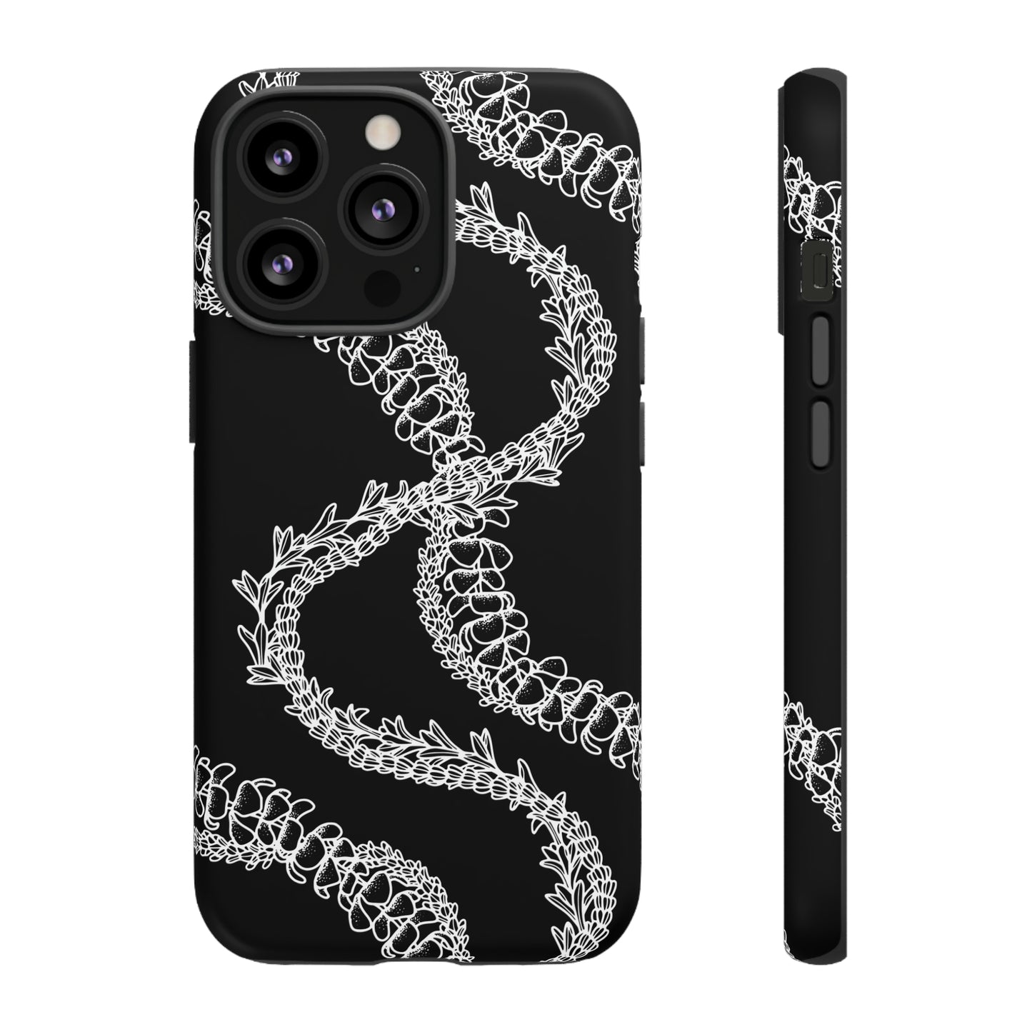 Black Curvy Lei Phone Case