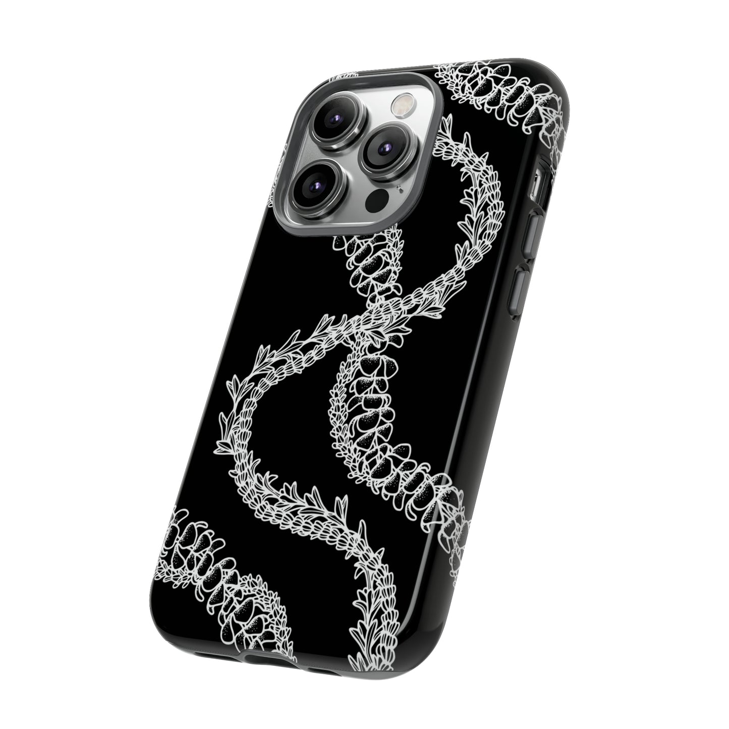 Black Curvy Lei Phone Case