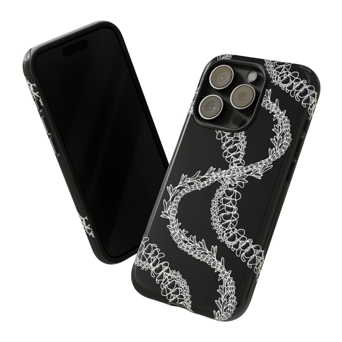 Black Curvy Lei Phone Case