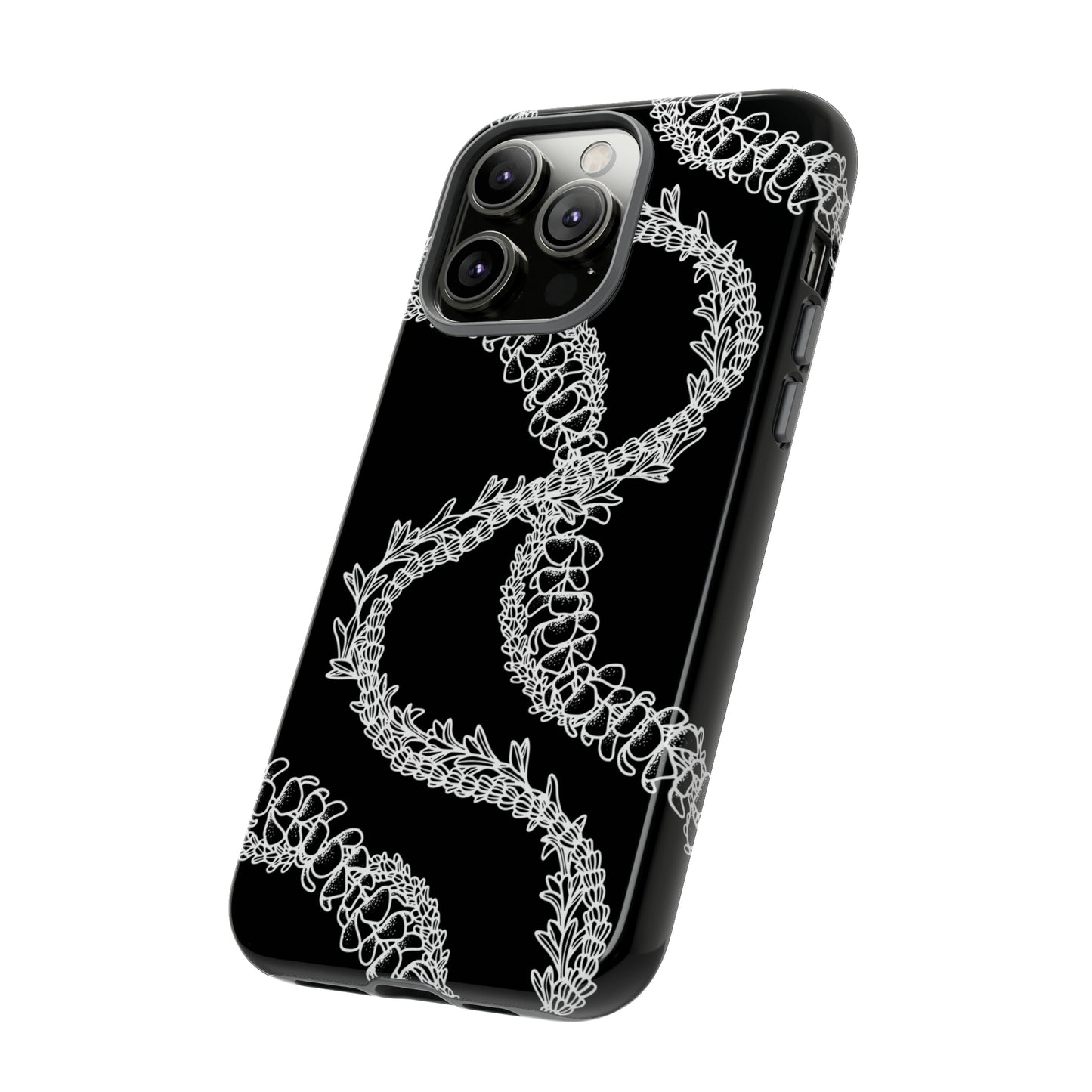 Black Curvy Lei Phone Case