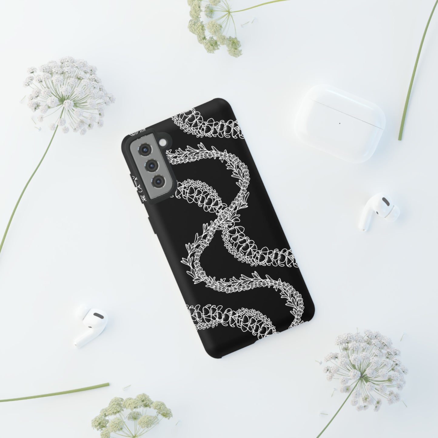 Black Curvy Lei Phone Case