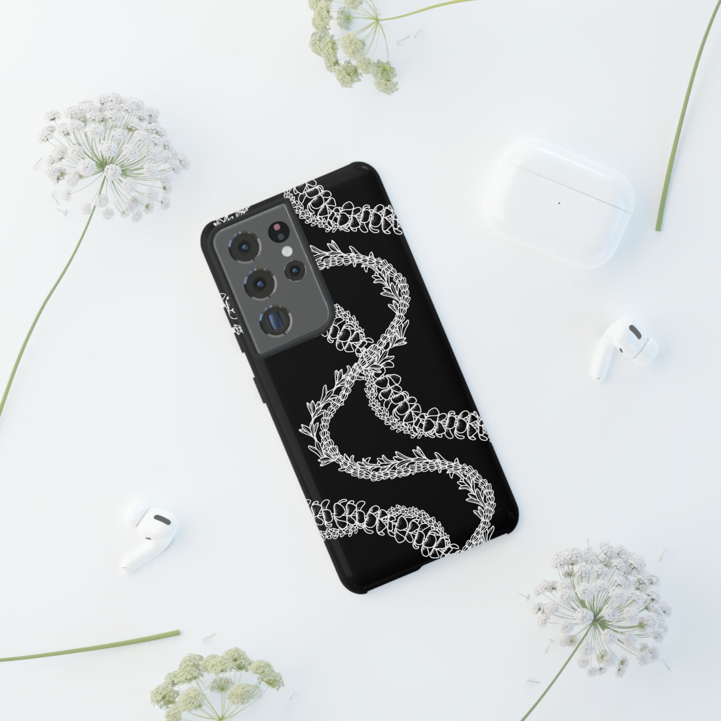 Black Curvy Lei Phone Case