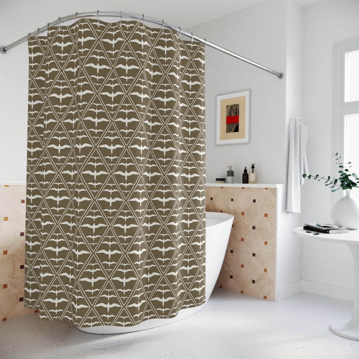 Iwa '25 Dark Brown Shower Curtain
