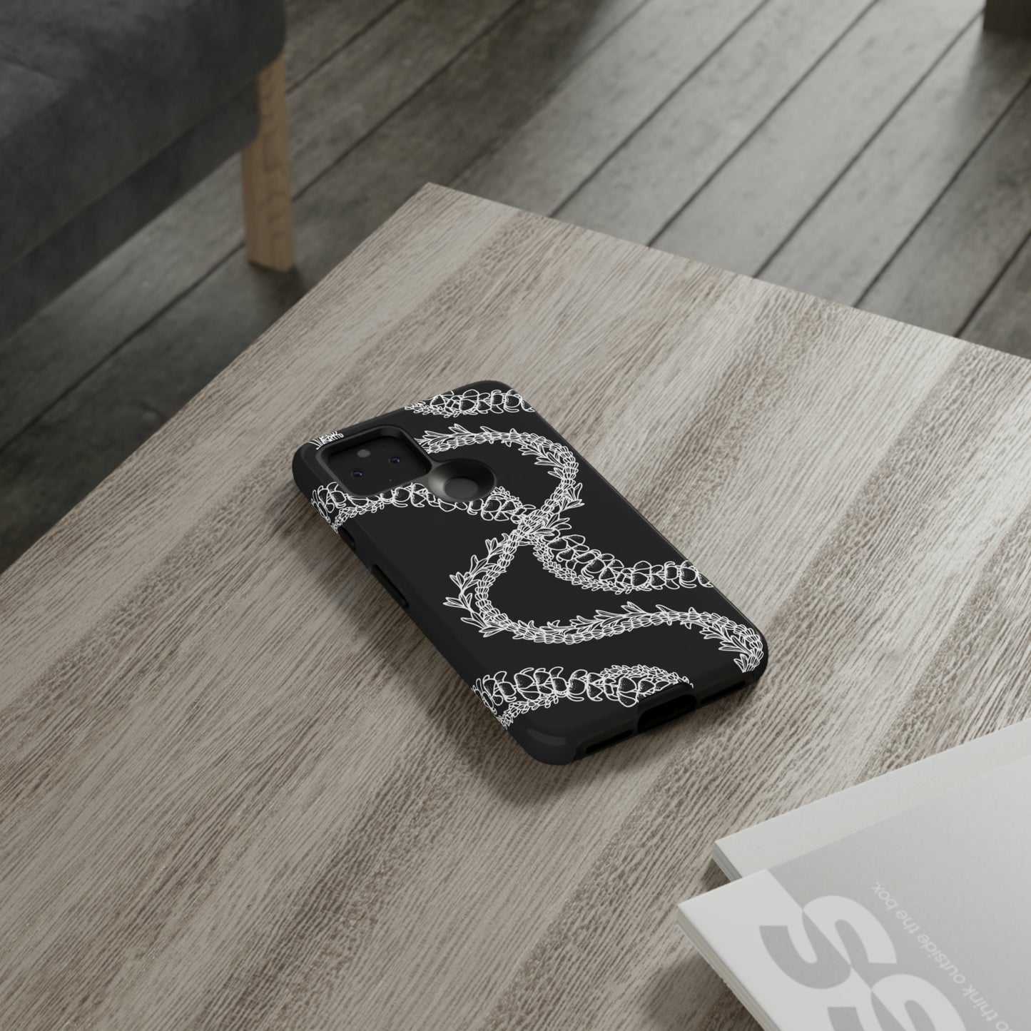 Black Curvy Lei Phone Case