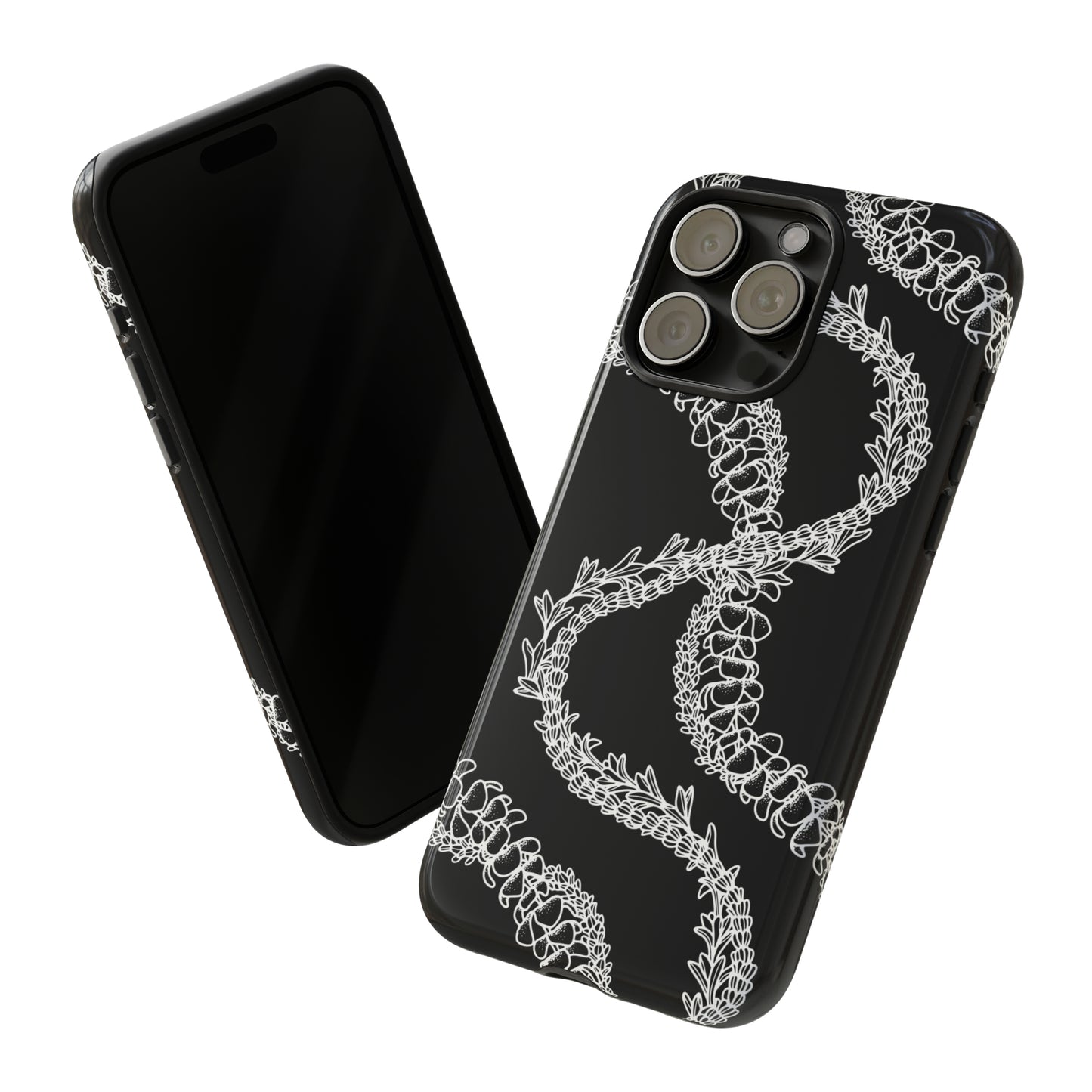 Black Curvy Lei Phone Case