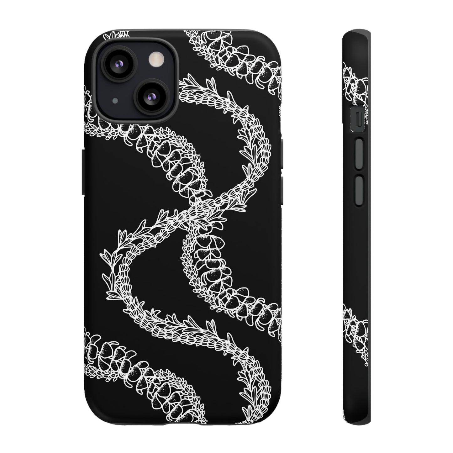 Black Curvy Lei Phone Case