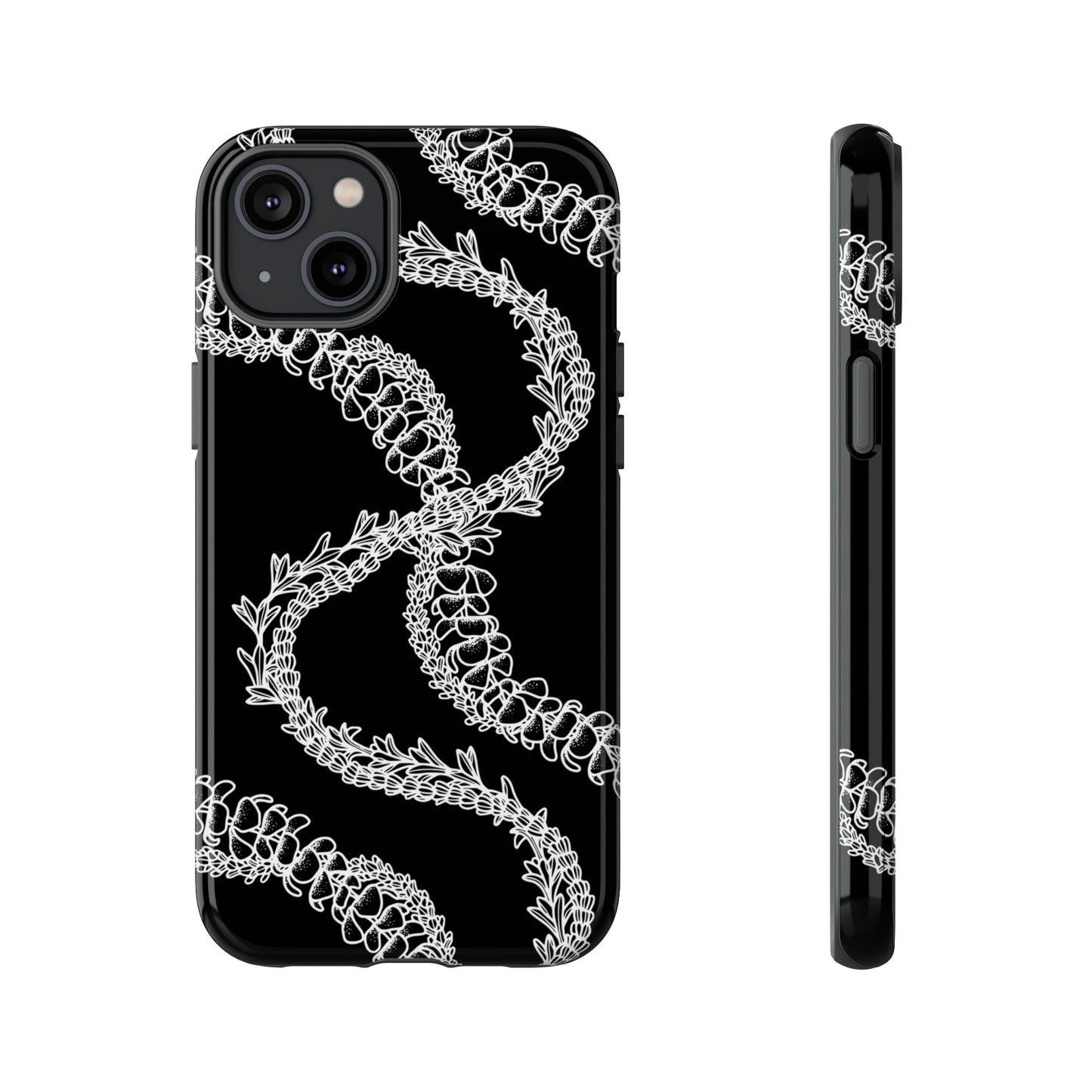 Black Curvy Lei Phone Case