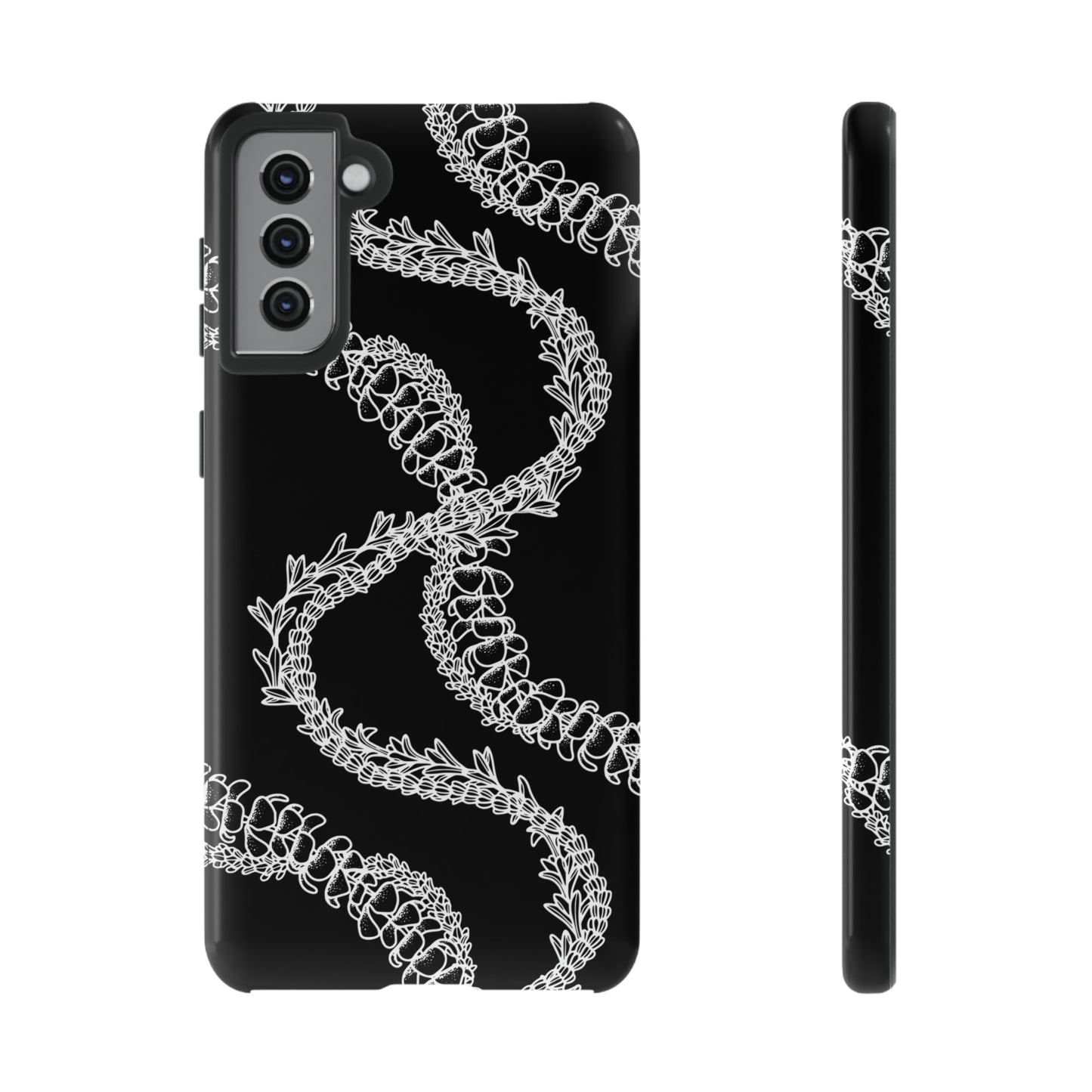 Black Curvy Lei Phone Case