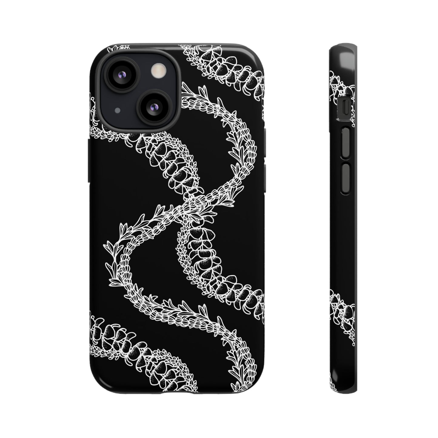 Black Curvy Lei Phone Case