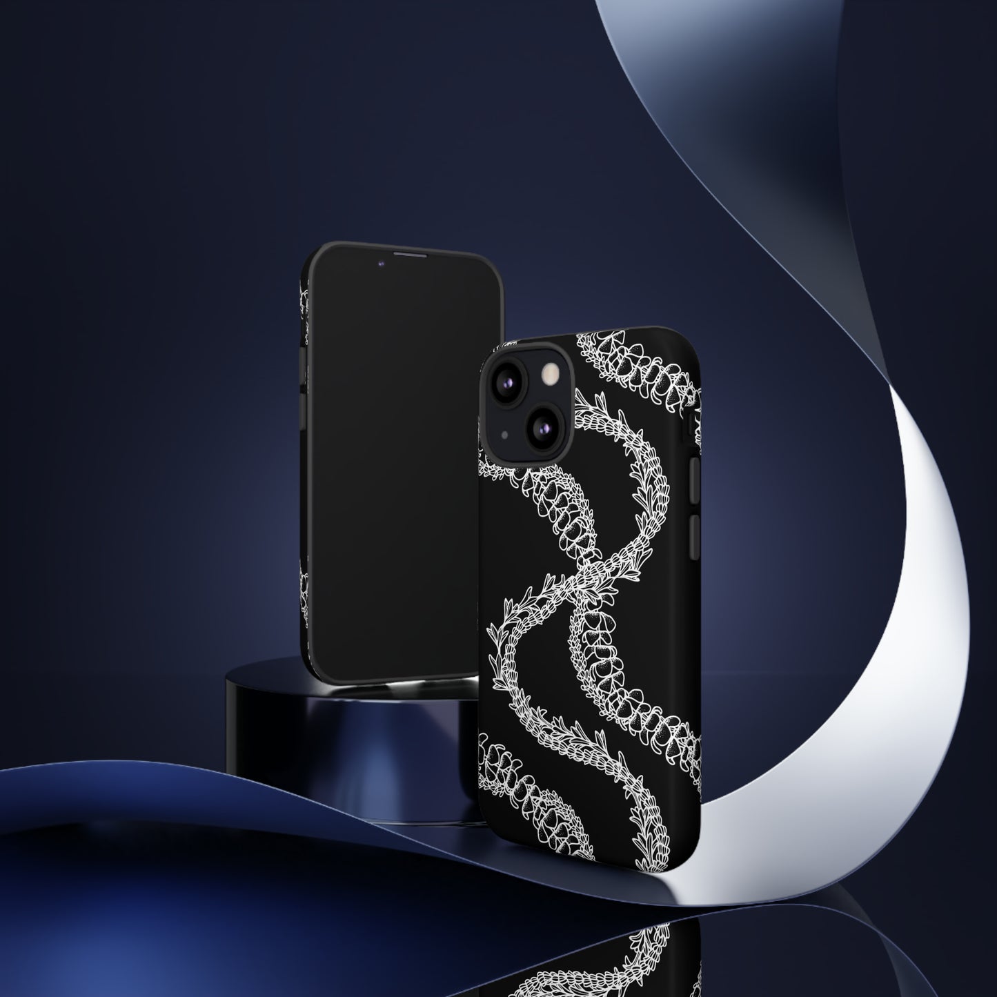 Black Curvy Lei Phone Case