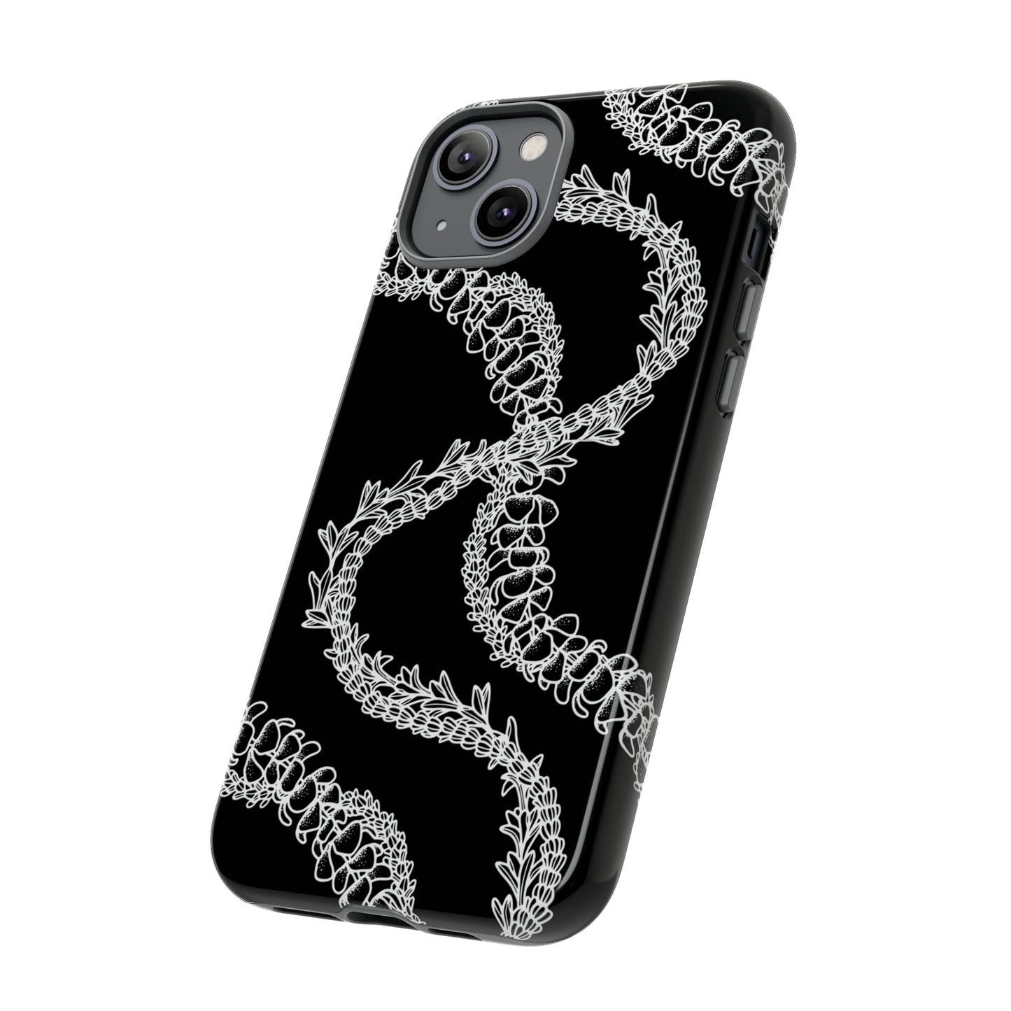 Black Curvy Lei Phone Case