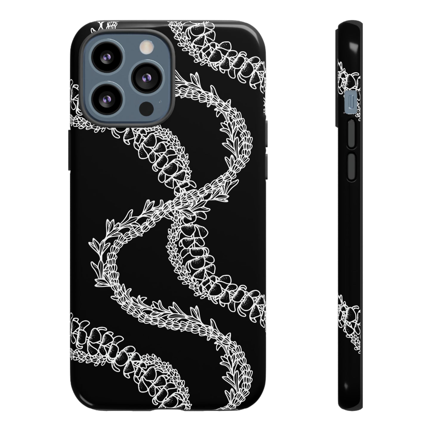 Black Curvy Lei Phone Case