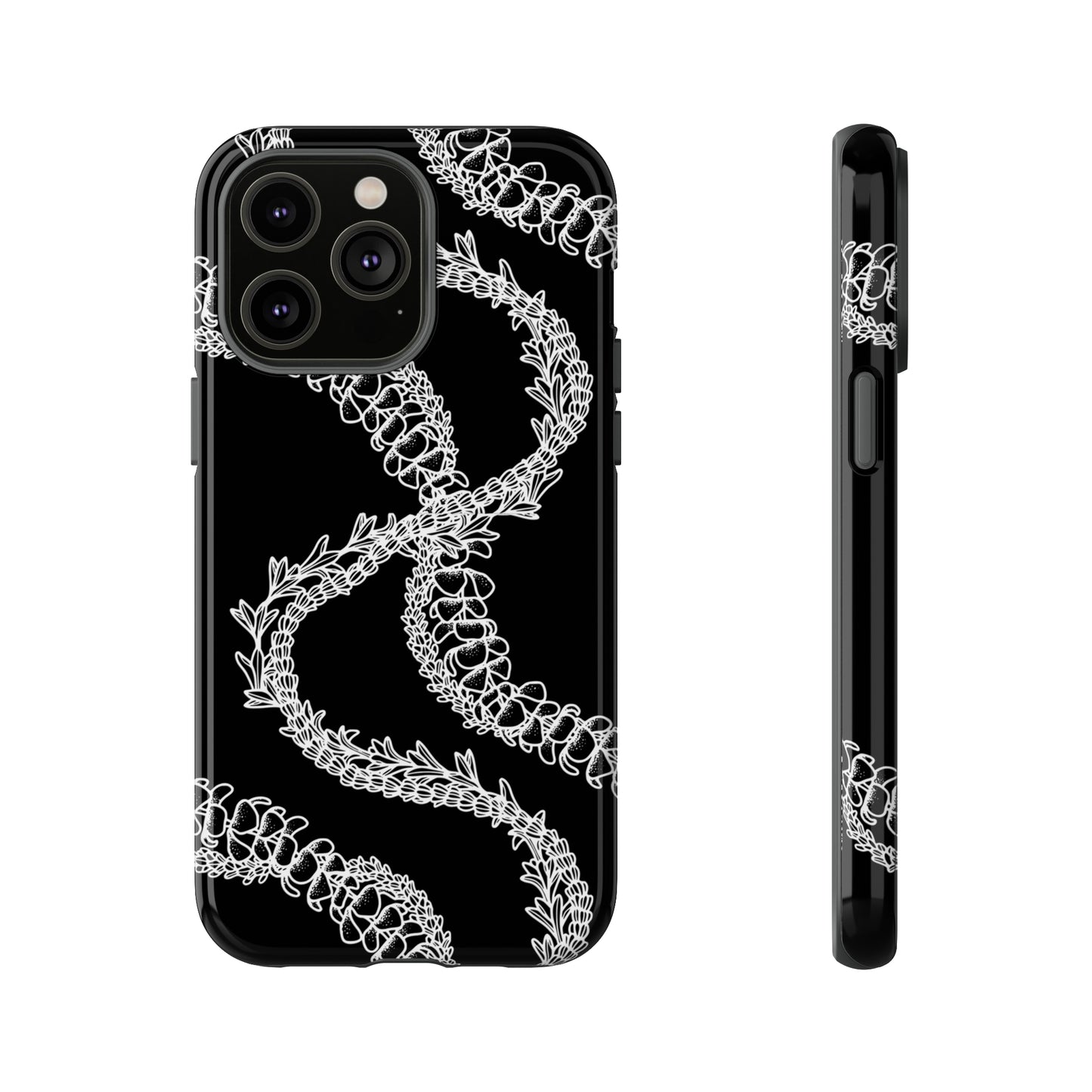 Black Curvy Lei Phone Case