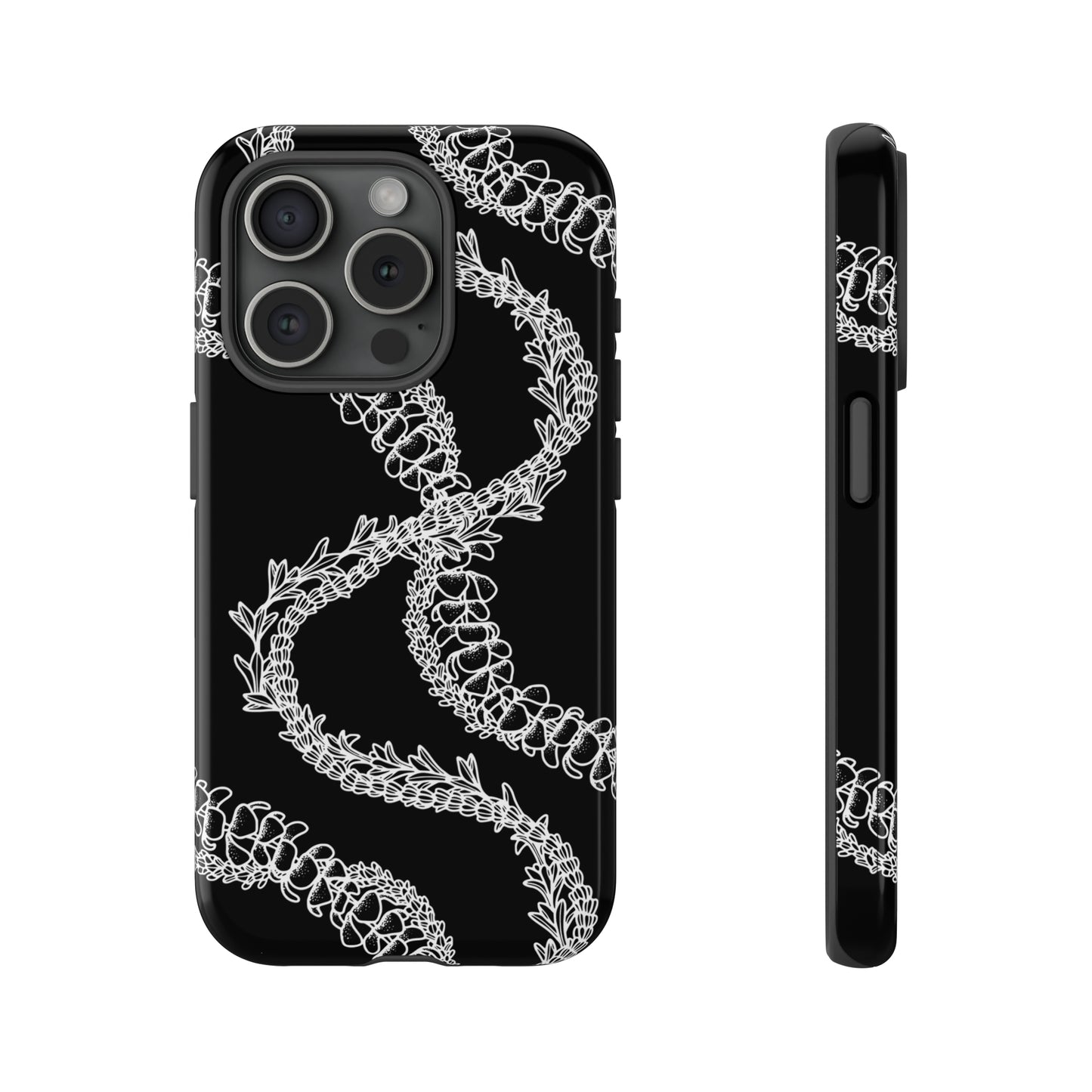 Black Curvy Lei Phone Case
