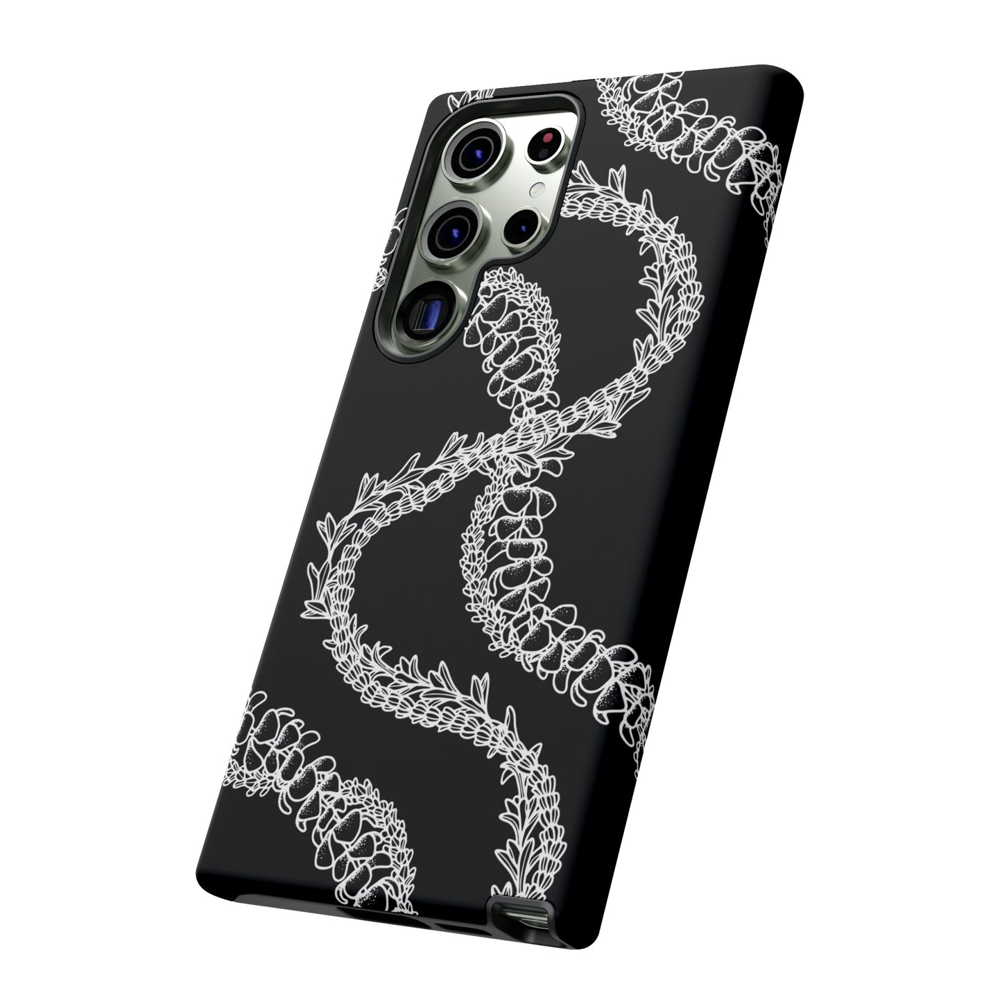 Black Curvy Lei Phone Case