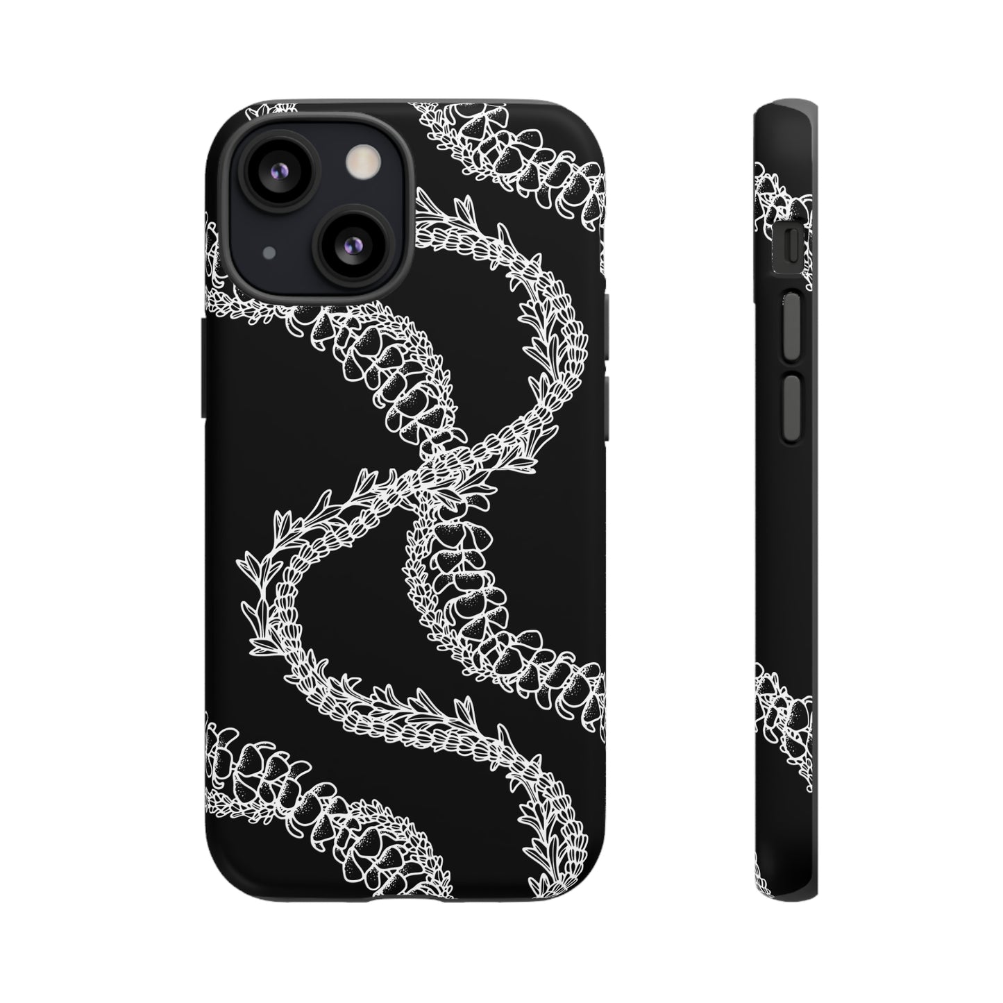 Black Curvy Lei Phone Case