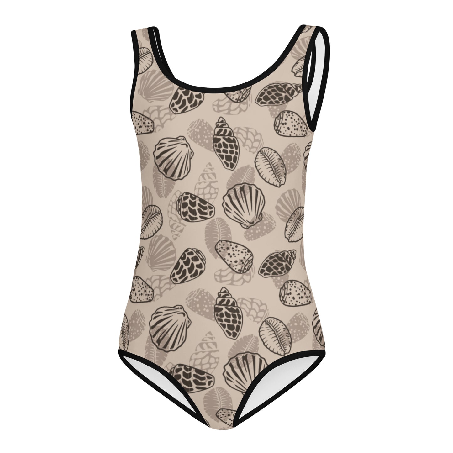 Light Brown Seashell Kids Swimsuit (Little kids 2t-7)