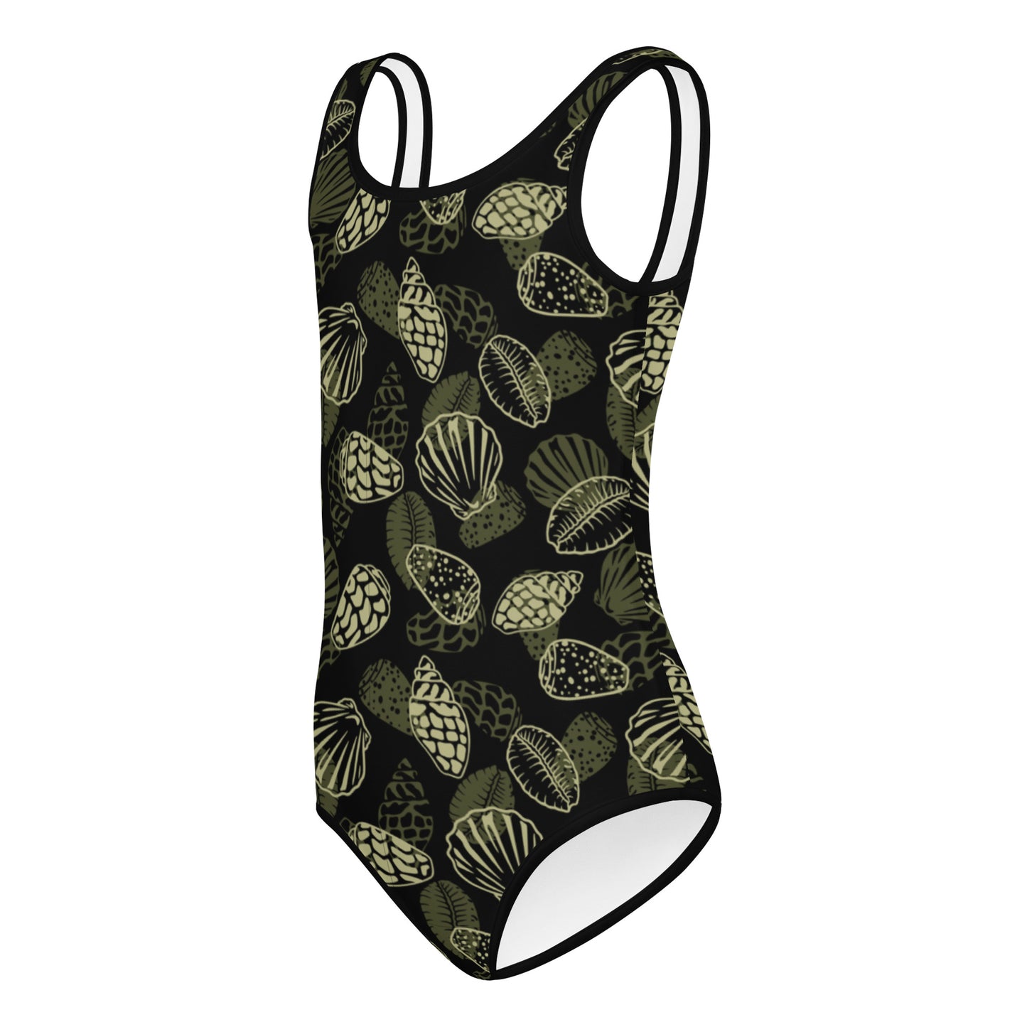 Black Seashell Kids Swimsuit (Little kids 2t-7)