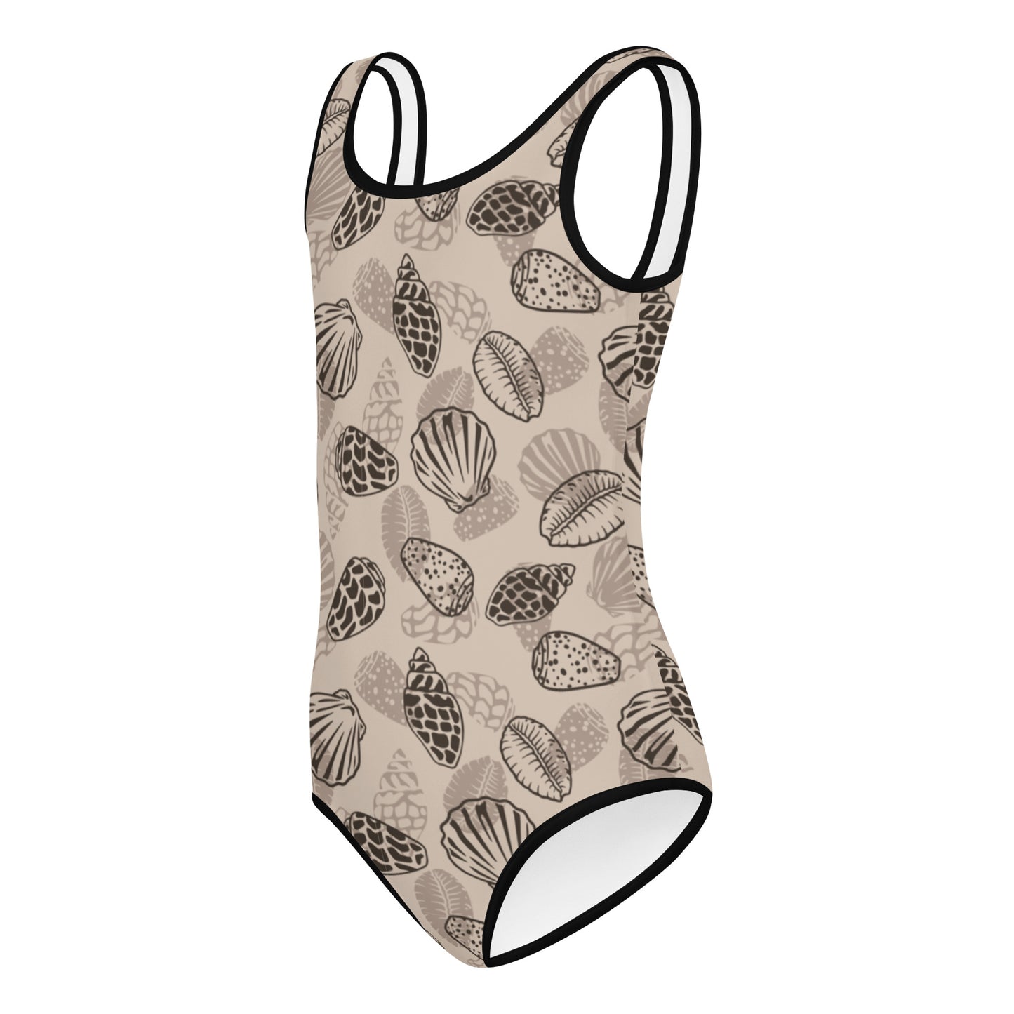 Light Brown Seashell Kids Swimsuit (Little kids 2t-7)