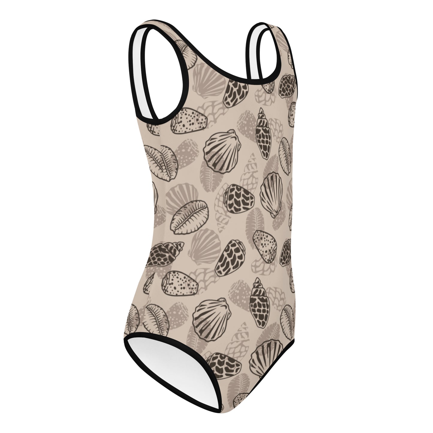 Light Brown Seashell Kids Swimsuit (Little kids 2t-7)