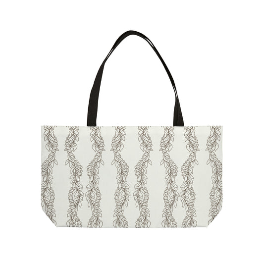 Cream Maile & Crownflower Weekender Tote Bag