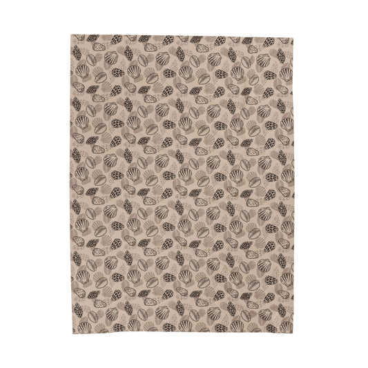 Seashell '24 Light Brown Plush Blanket