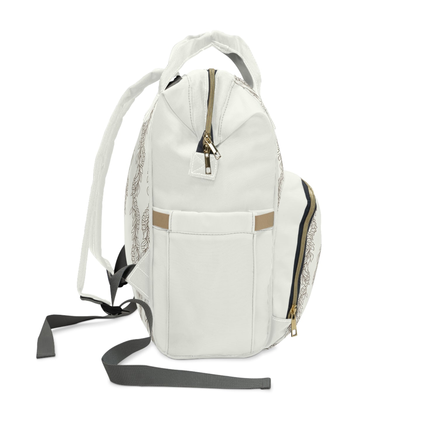 Cream Maile & Crownflower Multifunctional Diaper Backpack