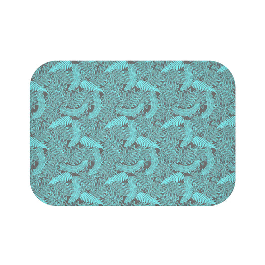 Electric Blue Fern Bath Mat