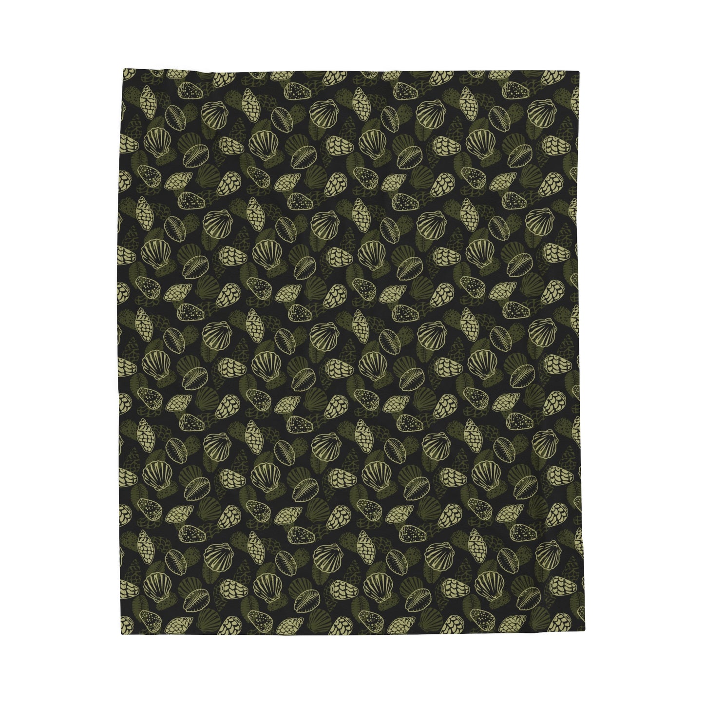 Seashell '24 Black and green Plush Blanket