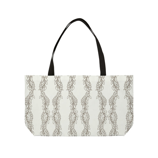 Cream Maile & Crownflower Weekender Tote Bag