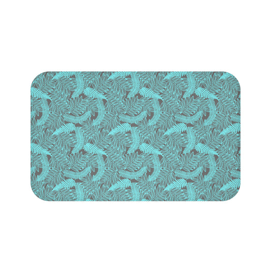 Electric Blue Fern Bath Mat