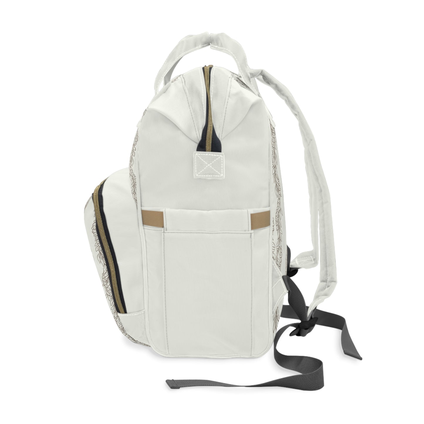 Cream Maile & Crownflower Multifunctional Diaper Backpack