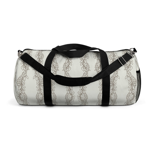 Cream Maile & Crownflower Duffel Bag